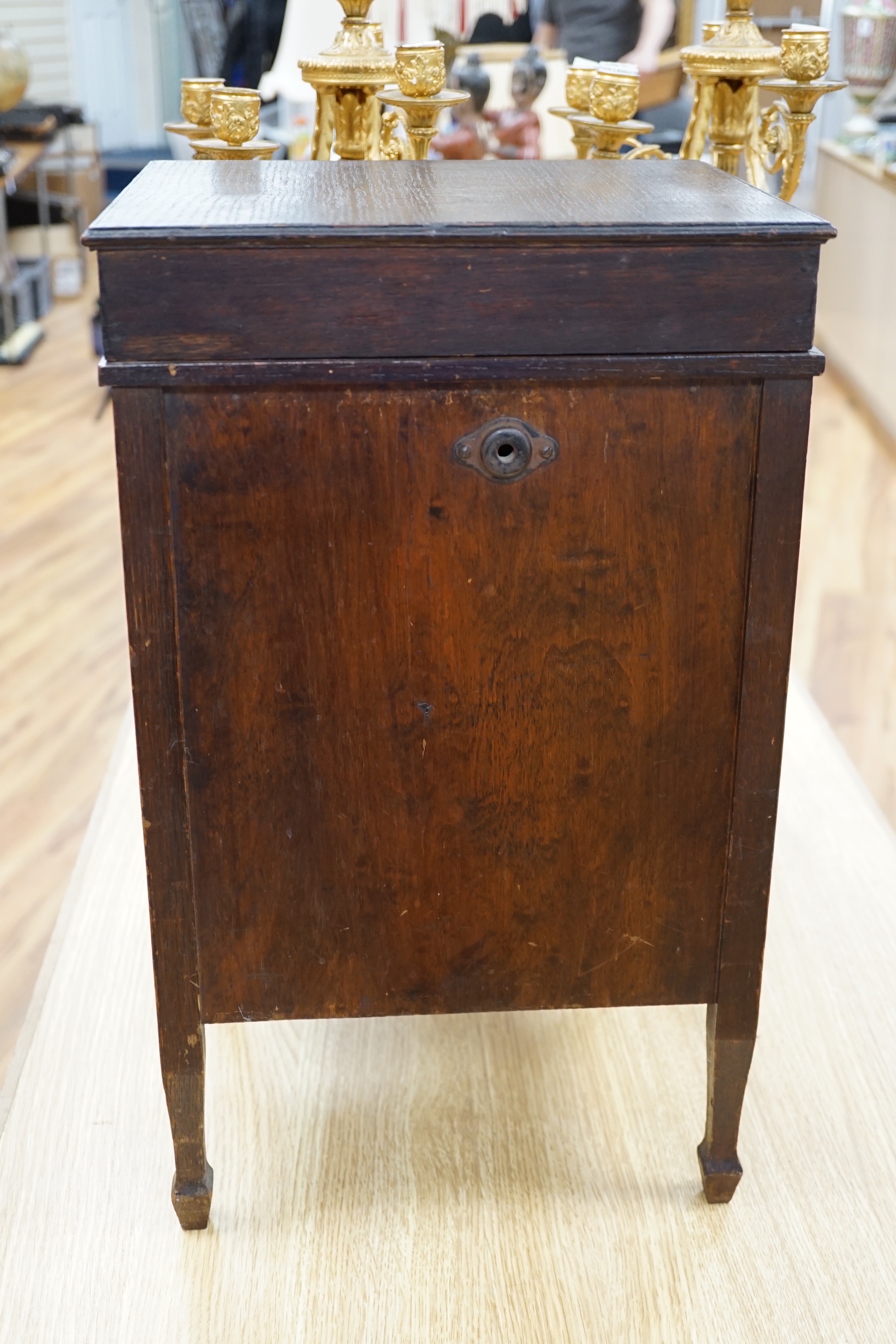 A small oak cased gramophone cabinet, 51cm